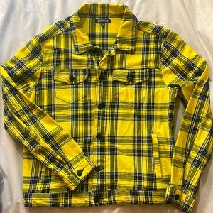 Yellow Plaid Button Up Jacket (Lightweight)